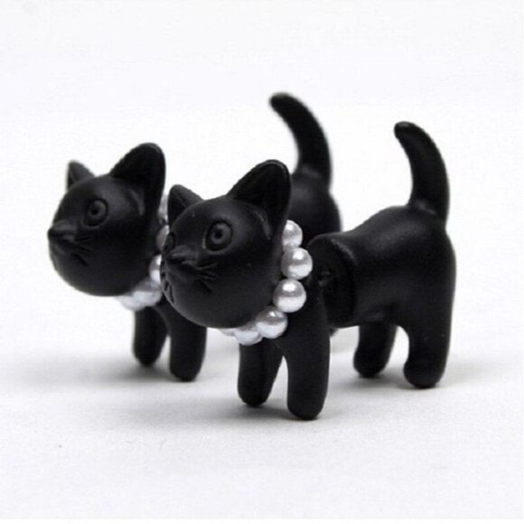 Deb Dee Dee Cutie Black Cat 3D Kitty Earrings Gift Packaged - Picture 11 of 11